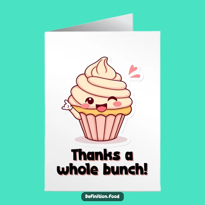 Free Printable Thank You Card: Funny Cupcake Wink for a Grateful Downloadable Gift