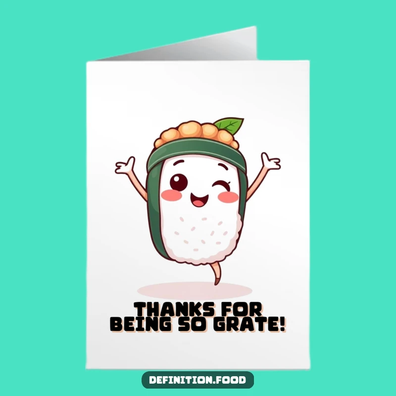Free Printable Thank You Card: Grateful Sushi Dance, Heartfelt Downloadable for Sincere Thanks