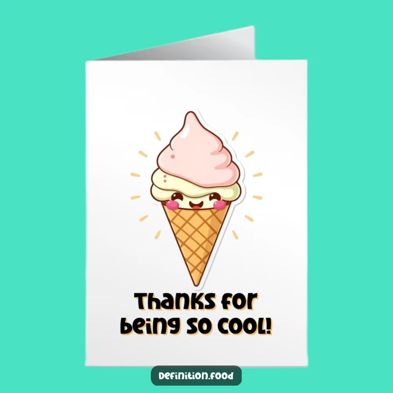 Free Printable Thank You Card: Ice Cream Cone for a Sweet Downloadable Gift