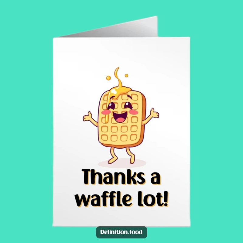 Free Printable Waffle Thank You Card: Jigging Character for Sweet Gratitude