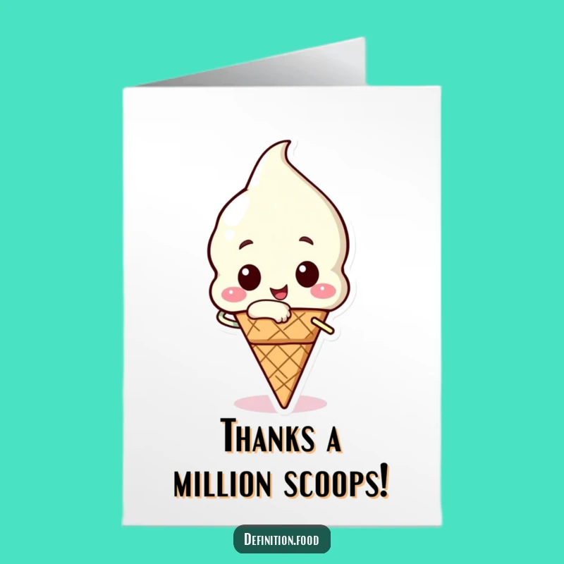 Free Printable Ice Cream Thank You Card: Funny Downloadable Sweet Gratitude