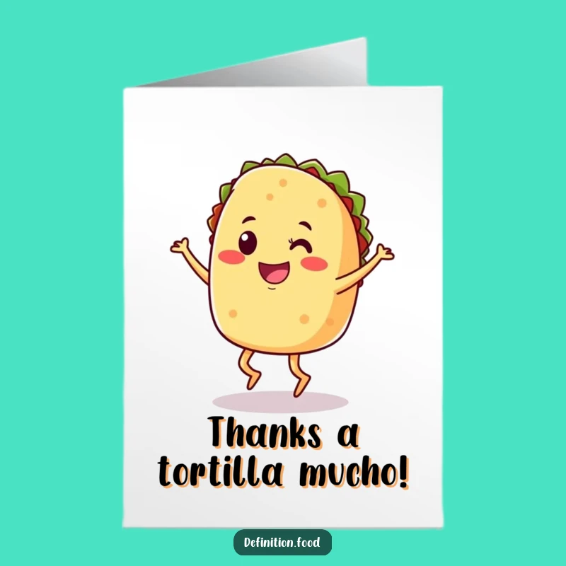 Free Printable Thank You Taco Card - Downloadable Greeting for Food Lovers