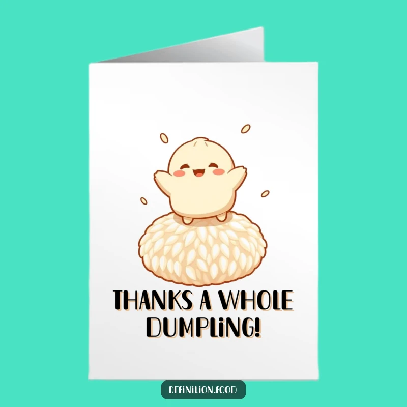 Free Printable Dumpling Thank You Card: Bouncing Gratitude Downloadable Gift