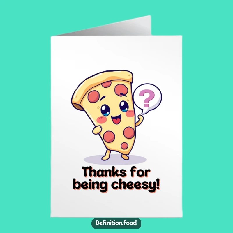Free Printable Thank You Card: Pizza Character's Fun Quiz of Gratitude