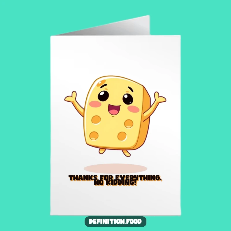 Free Printable Thank You Cheese Card - Joyful Jump Downloadable Gift