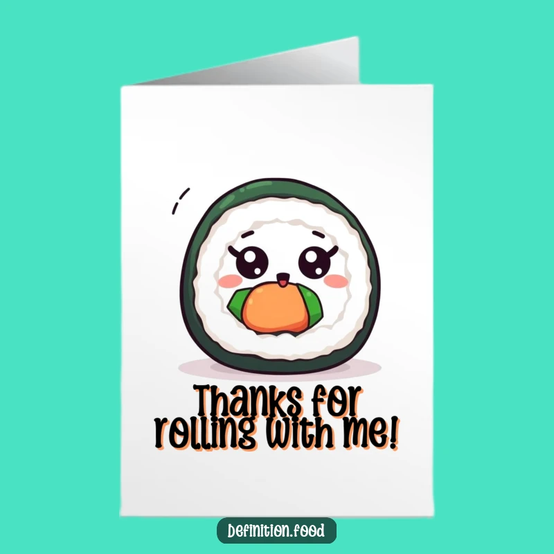 Free Printable Thank You Sushi Card - Spin Downloadable Gift