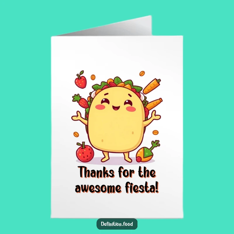 Taco Thank You Card Free Printable - Juggling Gratitude Download