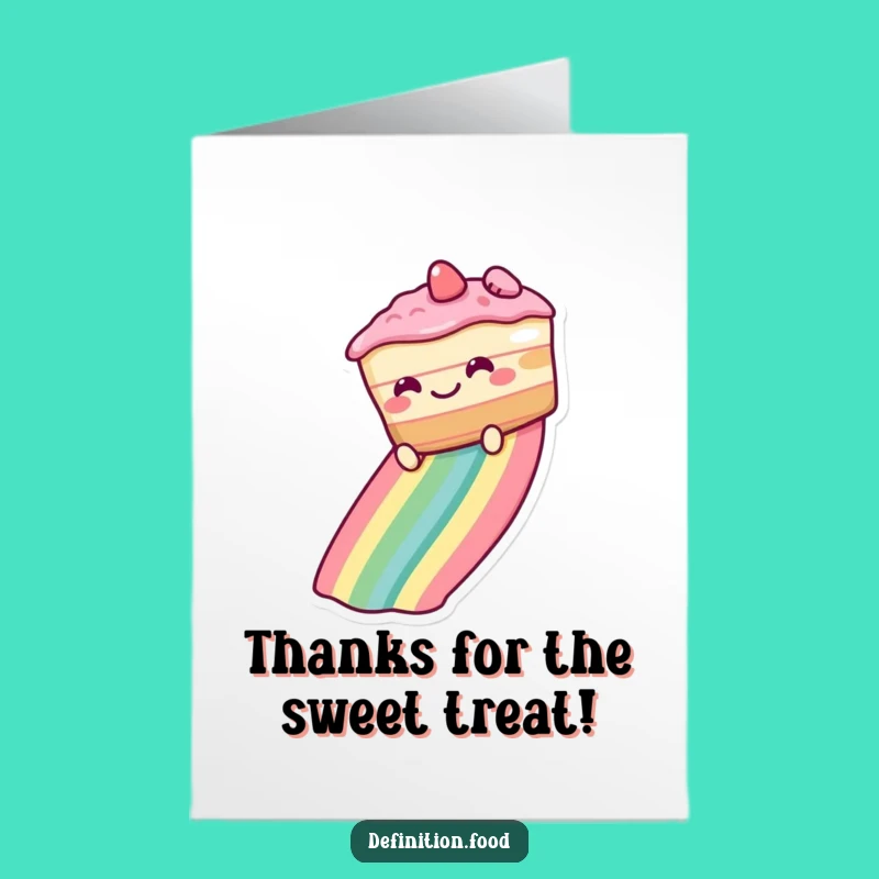 Free Printable Thank You Card: Cake Rainbow Slide - Hilarious Downloadable Gratitude!