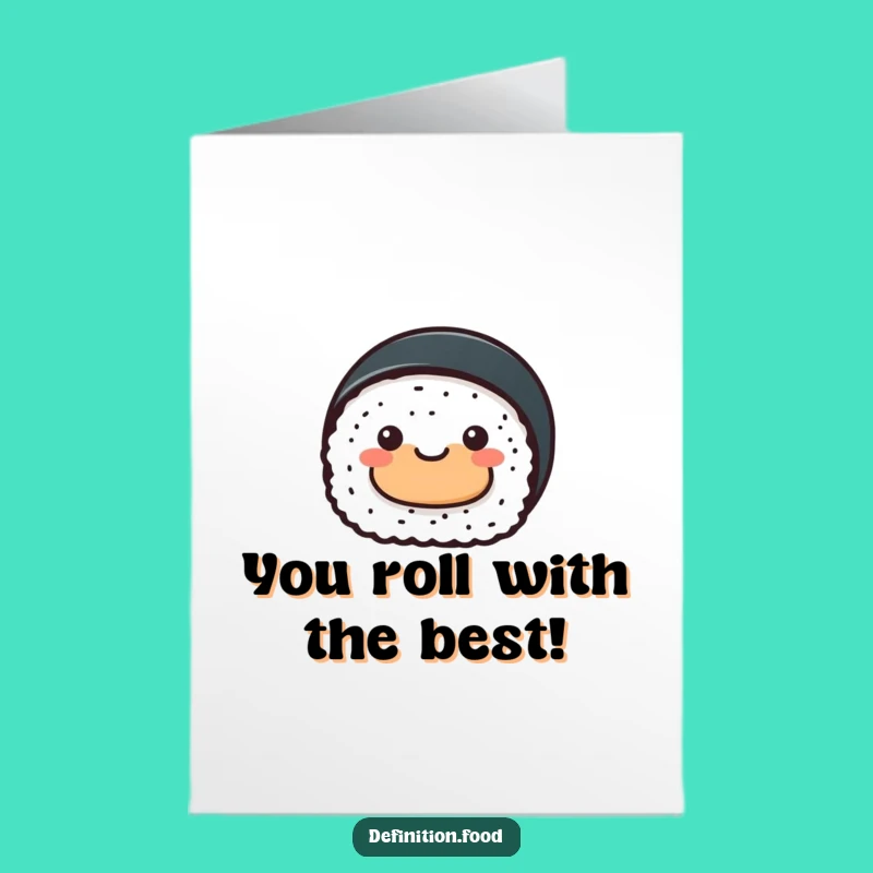 Free Printable Sushi Thank You Card: Funny Downloadable Foodie Gratitude Gift