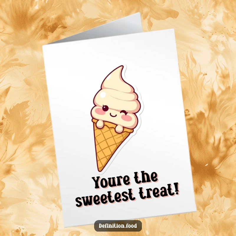 Funny Free Printable Thank You Card: Giggling ice cream cone sliding down a waffle cone, showing appreciation and gratitude.