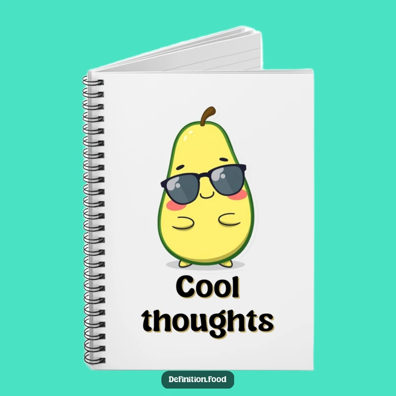 Funny Relaxed Avocado Notebook - Cool Character Journal for Your Thoughts