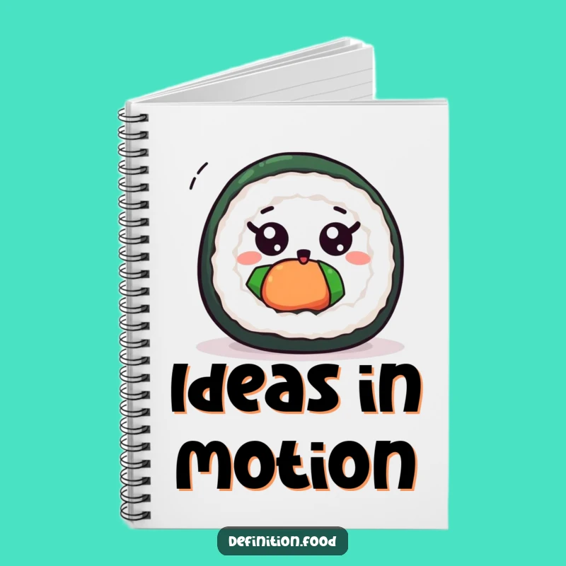 Funny Excited Sushi Roll Spin Notebook: Jot Down Your Rolls