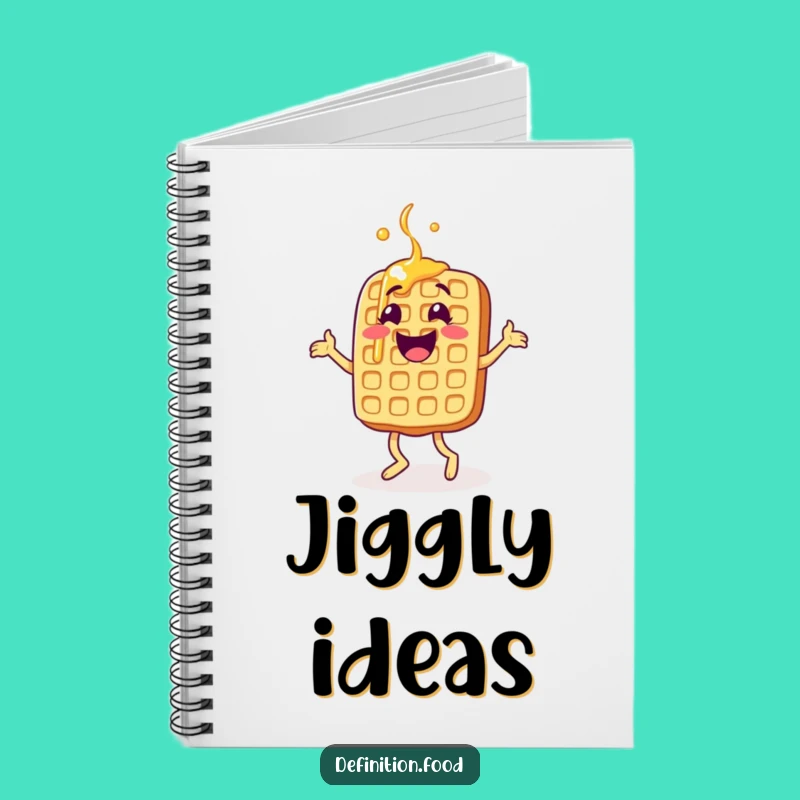 Funny Jigging Waffle Notebook - Cheerful Breakfast Journal for Your Ideas