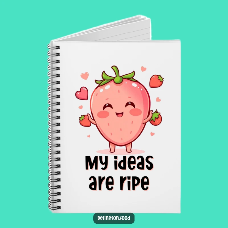 Funny Strawberry Juggling Food Shapes Notebook - Jot Down Ideas with Humor