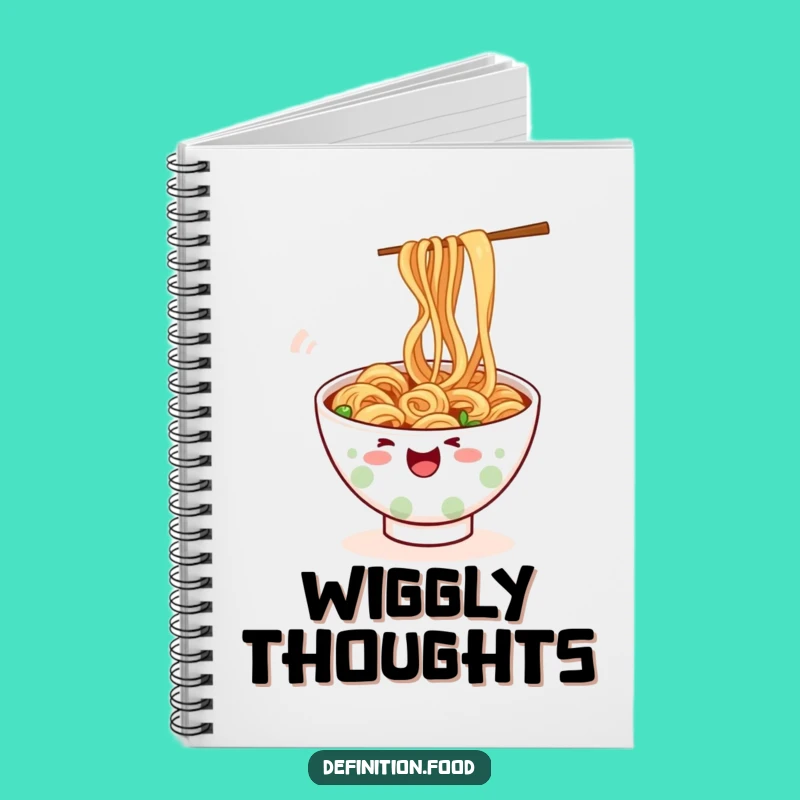 Funny Wiggling Ramen Notebook - Playful Noodle Journal for Your Ideas