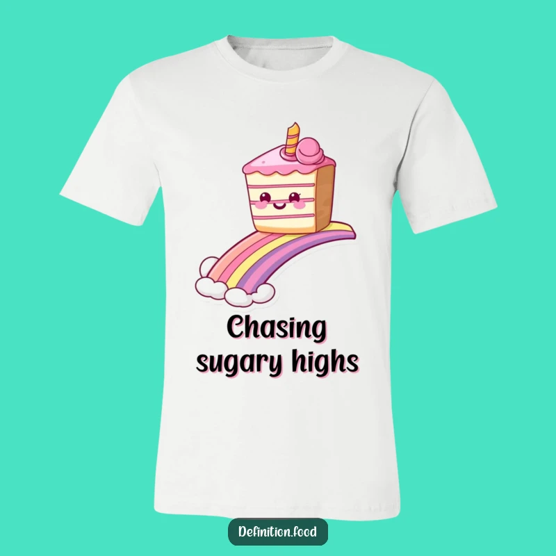 Funny Grinning Cake Rainbow T-Shirt, Sweet Ride Humorous Apparel