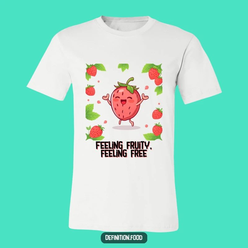 Funny Strawberry Dance T-Shirt - Joyful Berry Character Happy Apparel Gift