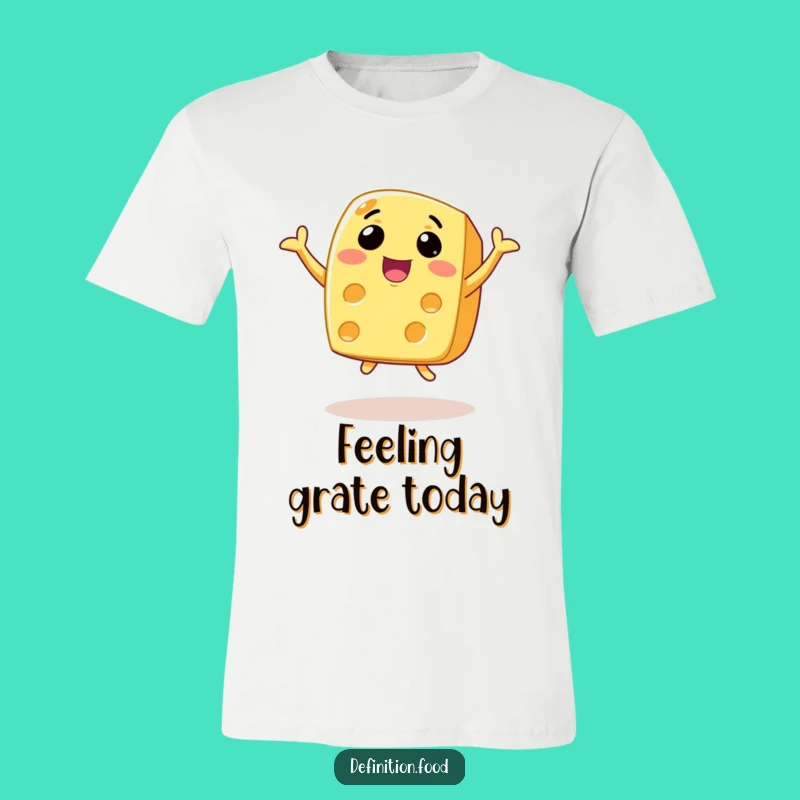 Funny Joyful Cheese Leap T-Shirt: Wear Your Happy Mood