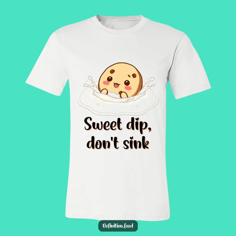 Funny Cookie Swimming T-Shirt - Silly Milk Character Apparel Gift
