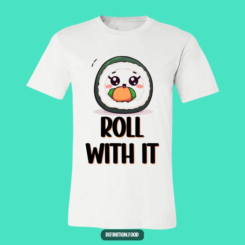 Funny Excited Sushi Roll Spin T-Shirt: Wear Your Delight