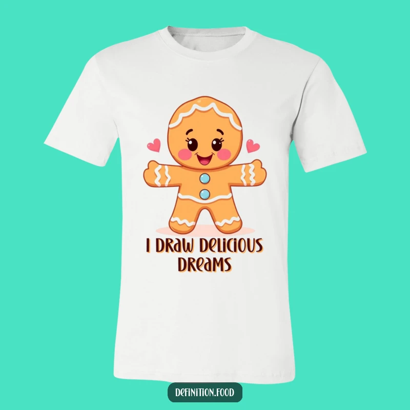 Funny Gingerbread Man Food Art T-Shirt - Wearable Whimsy for Bakers