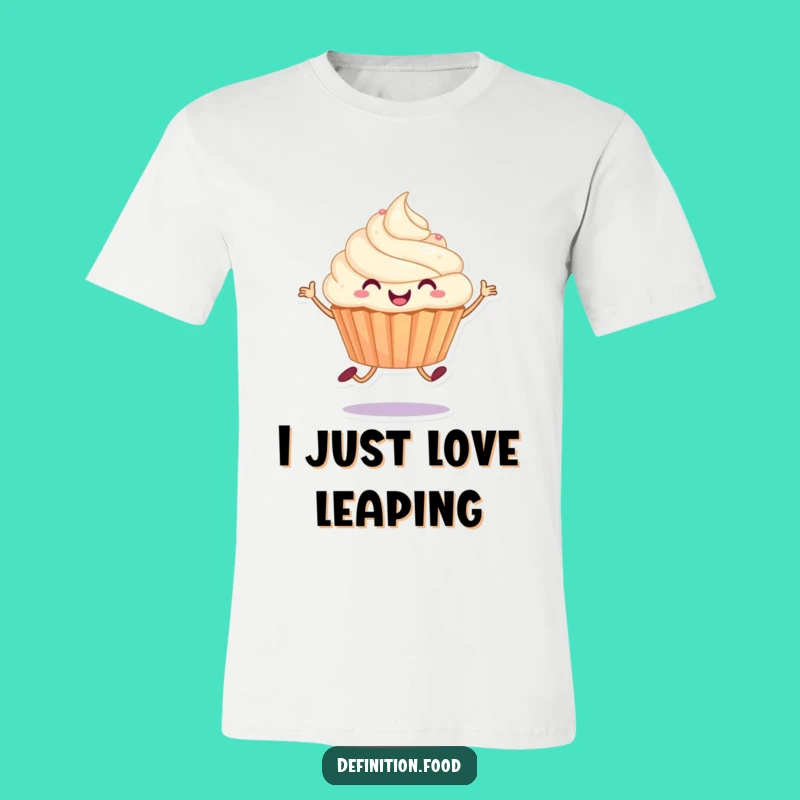 Funny Joyful Cupcake Hop T-Shirt: Wear Your Happiness with Sweet Style