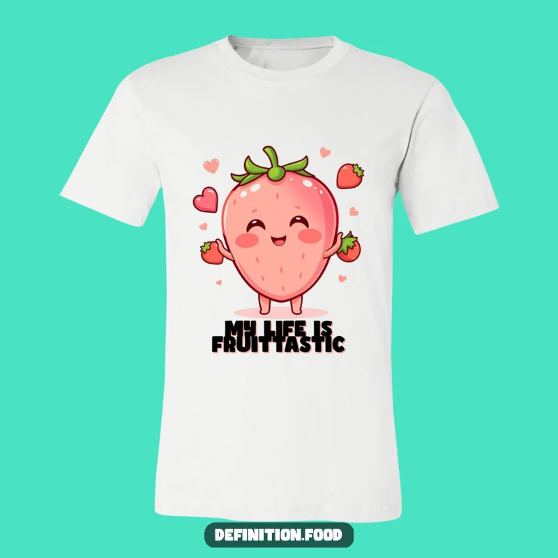 Funny Strawberry Juggling Food Shapes T-Shirt - Hilarious and Cute Graphic Tee