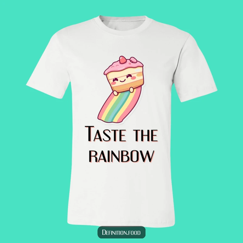 Funny Rainbow Cake T-Shirt - Whimsical Dessert Graphic Tee, Perfect Funny Gift!