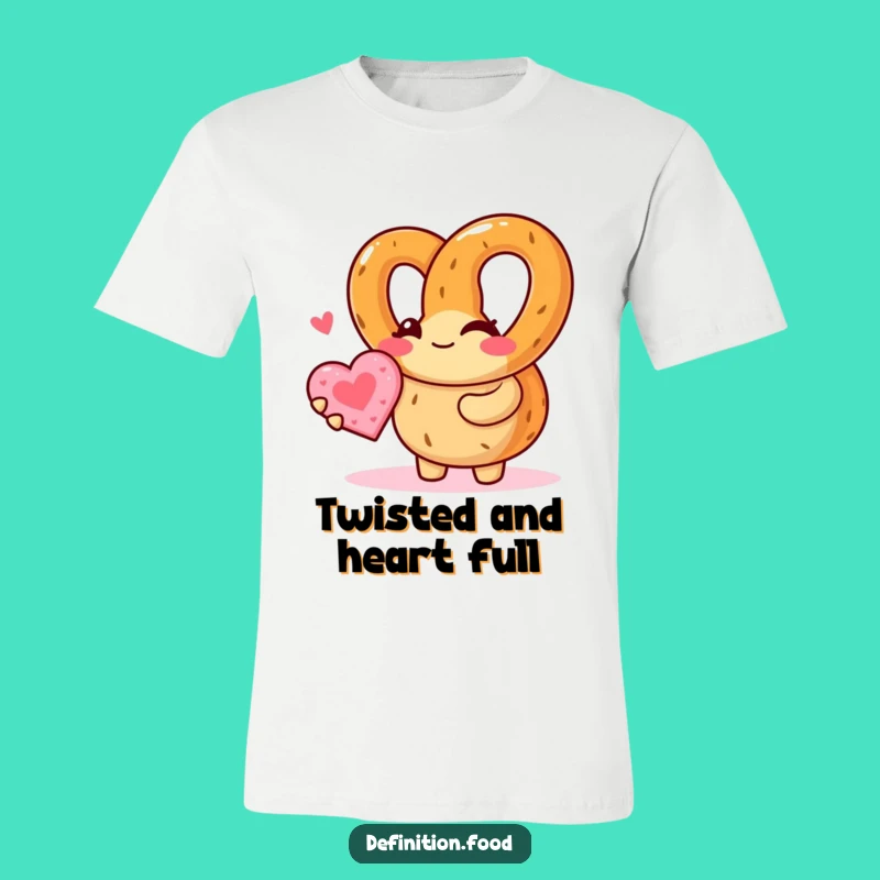 Funny Pretzel Character T-Shirt - Wink & Cookie Love Humorous Gift Tee