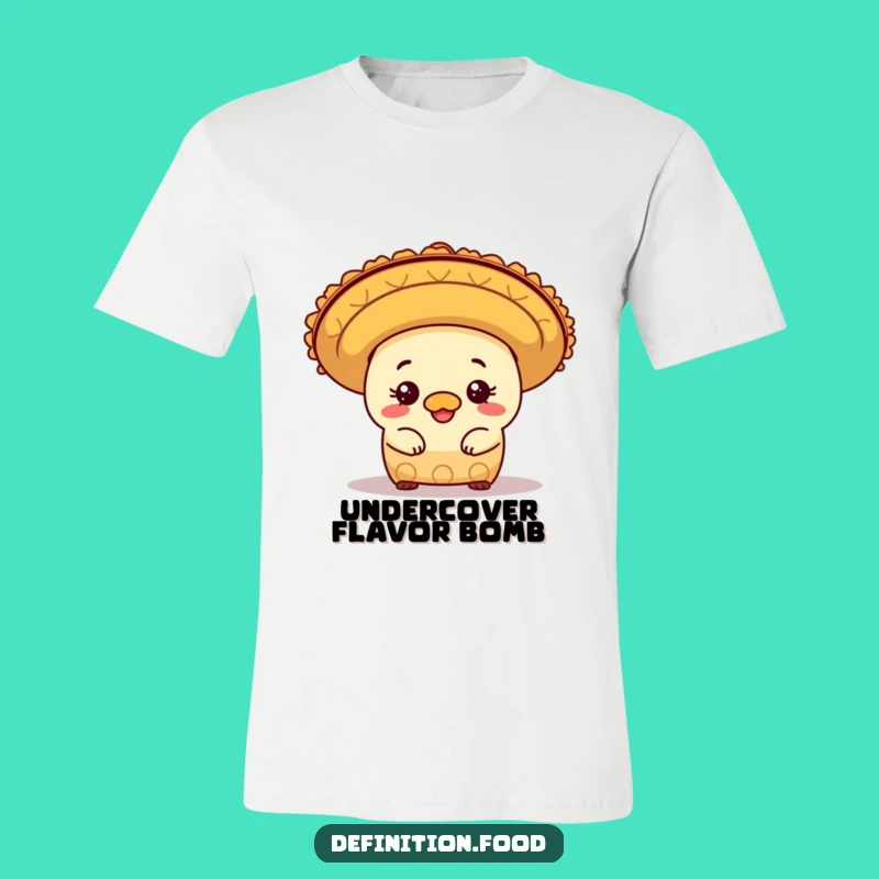 Funny Burrito Sombrero T-Shirt - Mischievous Mexican Character Apparel Gift