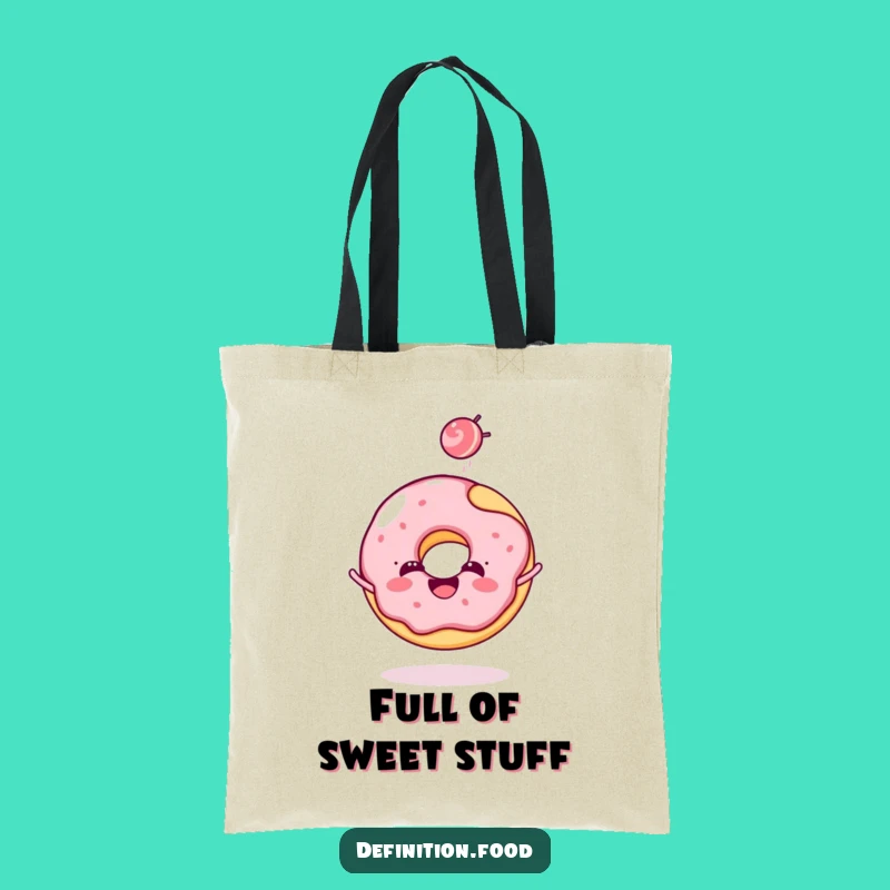 Funny Donut Candy Toss Tote Bag - Carry Your Sweetness Everywhere!