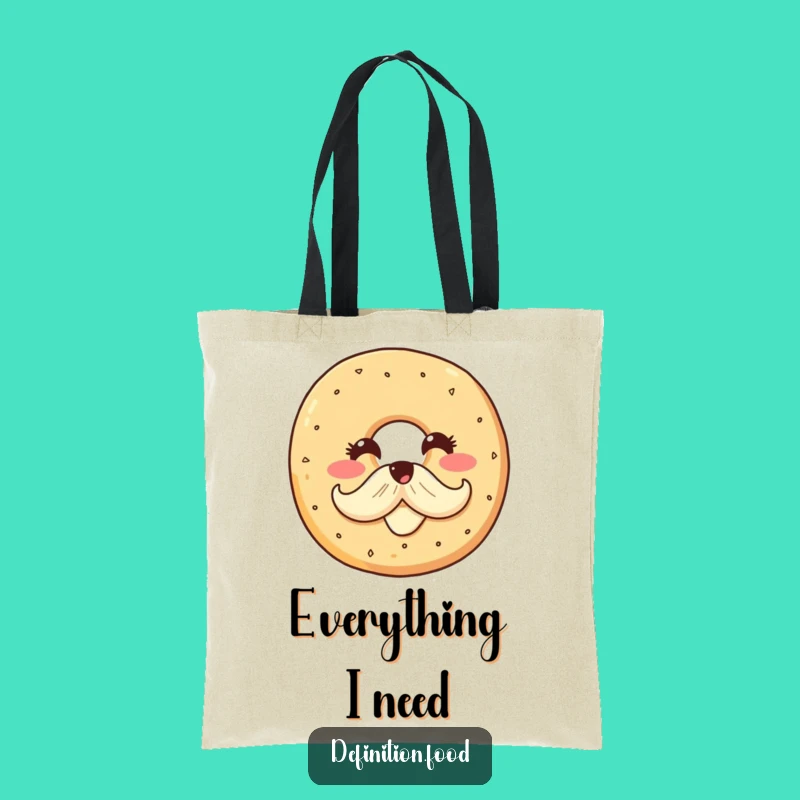 Funny Bagel Mustache Tote Bag: Carry Your Breakfast Style Gift