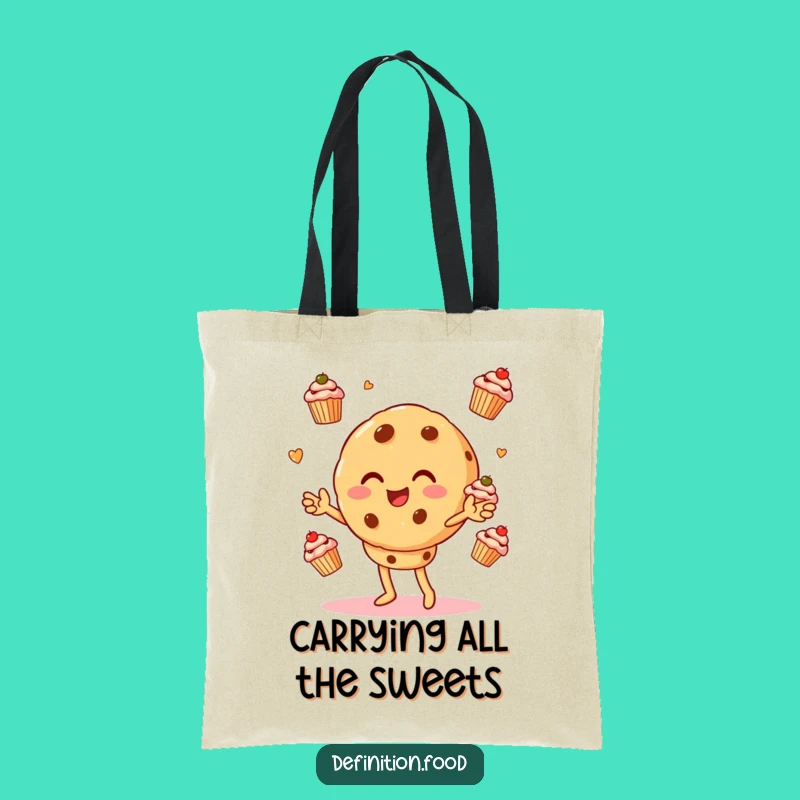Funny Cookie Juggling Cupcakes Tote Bag: Carry Your Laughs and Treats in Style
