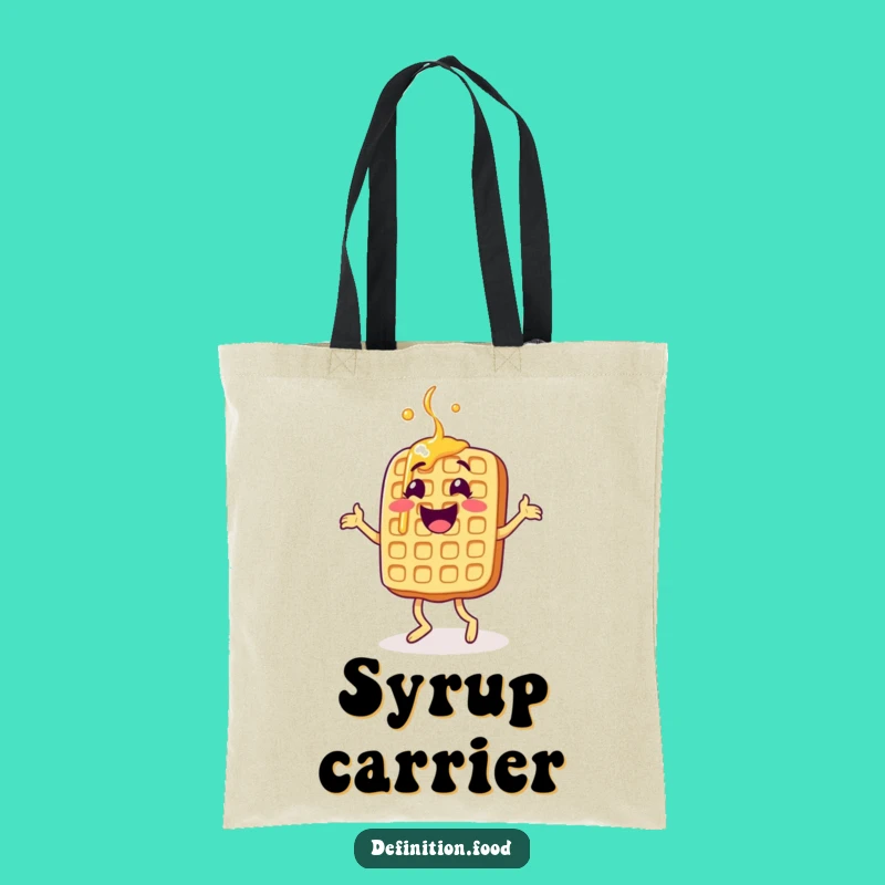 Funny Jigging Waffle Tote Bag - Carry Your Fun with Breakfast Style