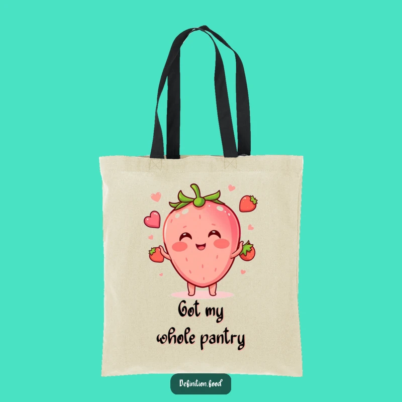 Funny Strawberry Juggling Food Shapes Tote Bag - Stylish and Humorous Carry-All