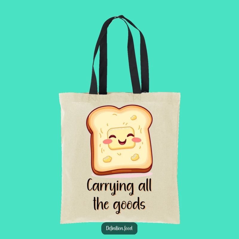 Funny Toast Butter Tote Bag, Wiggling with Glee Humorous Carryall