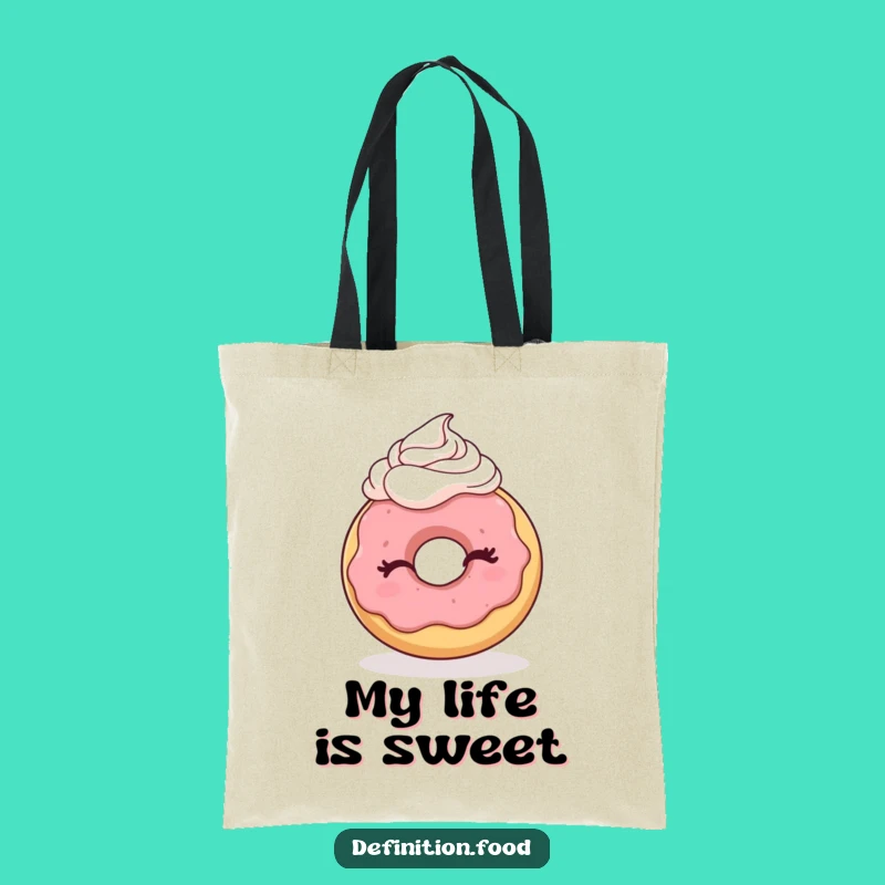 Funny Winking Donut Tote Bag: Carry Your Essentials with Sweet, Humorous Style